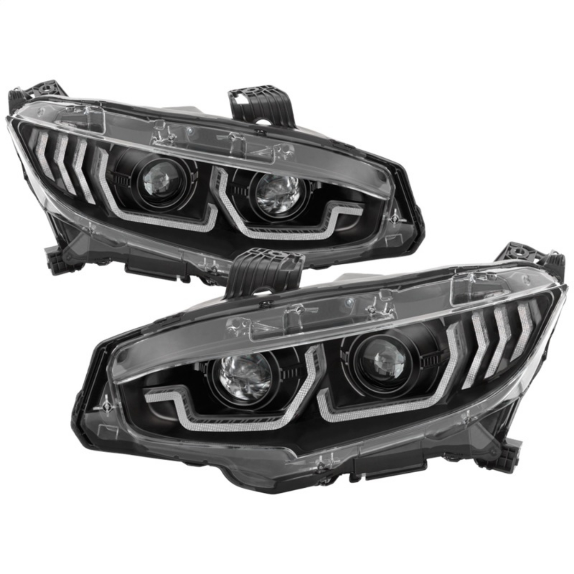 Picture of Spyder Honda Civic 16-18 2DR-4DR-Hatchback Headlight Black PRO-YD-HC16PL-SEQ-BK