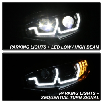 Picture of Spyder Honda Civic 16-18 2DR-4DR-Hatchback Headlight Black PRO-YD-HC16PL-SEQ-BK