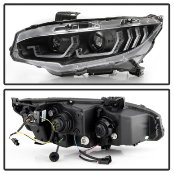 Picture of Spyder Honda Civic 16-18 2DR-4DR-Hatchback Headlight Black PRO-YD-HC16PL-SEQ-BK
