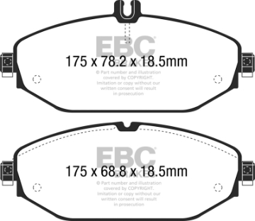 Picture of EBC 15+ Mercedes-Benz C300 W205 2-0 Turbo Yellowstuff Front Brake Pads