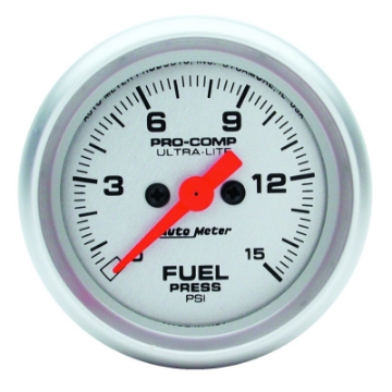 Picture of Autometer Ultra-Lite 2-1-16in 15psi Fuel Pressure Gauge - Digital Stepper Motor