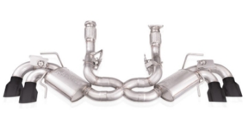 Picture of Stainless Works 20-21 Chevrolet Corvette C8 6-2L Redline Cat-Back Exhaust w- Matte Black Tips