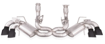 Picture of Stainless Works 20-21 Chevrolet Corvette C8 6-2L Legend Cat-Back Exhaust w- Matte Black Tips