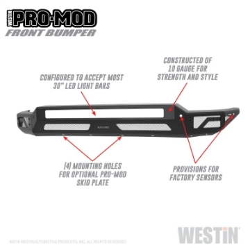 Picture of Westin 2020 Chevrolet Silverado 2500-3500 Pro-Mod Front Bumper - Textured Black