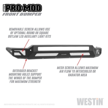 Picture of Westin 2020 Chevrolet Silverado 2500-3500 Pro-Mod Front Bumper - Textured Black