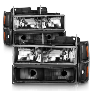 Picture of ANZO 88-98 Chevrolet C1500 Crystal Headlights Black