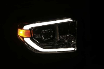 Picture of AlphaRex 14-20 Toyota Tundra LUXX LED Proj Headlights Plank Style Alpha Black w-Activ Light-DRL