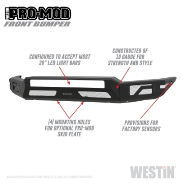 Picture of Westin 16-20 Toyota Tacoma Pro-Mod Front Bumper - Textured Black