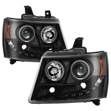 Picture of Spyder Chevy Suburban 1500 07-14 Projector Headlights LED Halo LED All Black PRO-YD-CSUB07-HL-BKV2