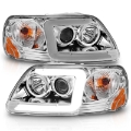 Picture of ANZO 1997-2003 Ford F-150 Projector Headlights w- Light Bar Chrome Housing