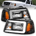 Picture of ANZO 2001-2011 Ford Ranger Crystal Headlights w- Light Bar Black Housing