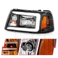 Picture of ANZO 2001-2011 Ford Ranger Crystal Headlights w- Light Bar Black Housing