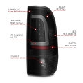 Picture of ANZO 1997-2003 Ford F-150 LED Tail Lights w- Light Bar Black Housing Smoke Lens