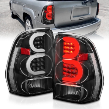 Picture of ANZO 2002-2009 Chevrolet Trailblazer LED Tail Lights w- Light Bar Black Housing Clear Lens