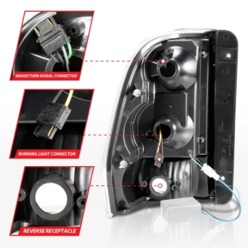 Picture of ANZO 2002-2009 Chevrolet Trailblazer LED Tail Lights w- Light Bar Black Housing Smoke Lens