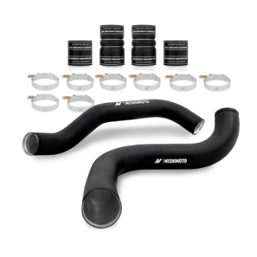 Picture of Mishimoto 99-03 Ford 7-3L Powerstroke PSD Silver Intercooler Kit w- Black Pipes