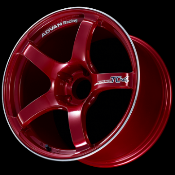 Picture of Advan TC4 18x9 +25 5x114-3 Racing Candy Red and Ring Wheel