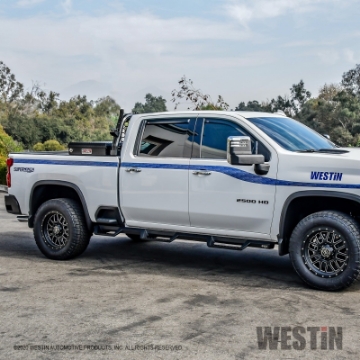 Picture of Westin 2020 Chevy Silverado 2500-3500 Crew Cab 6-5ft Bed HDX W2W Nerf Step Bars - Textured Black