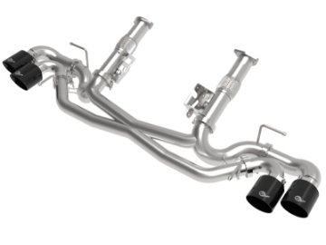 Picture of aFe MACH Force-Xp 3in to 2-1-2in 304SS Cat-Back No Muff- 2020 Chevy Corvette C8 6-2L - Black Tip