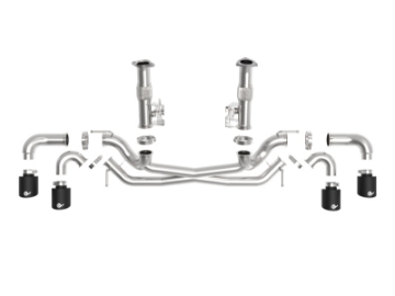 Picture of aFe MACH Force-Xp 3in to 2-1-2in 304SS Cat-Back No Muff- 2020 Chevy Corvette C8 6-2L - Black Tip