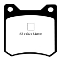 Picture of EBC 72-84 De Tomaso Pantera 5-7 GTS Redstuff Rear Brake Pads