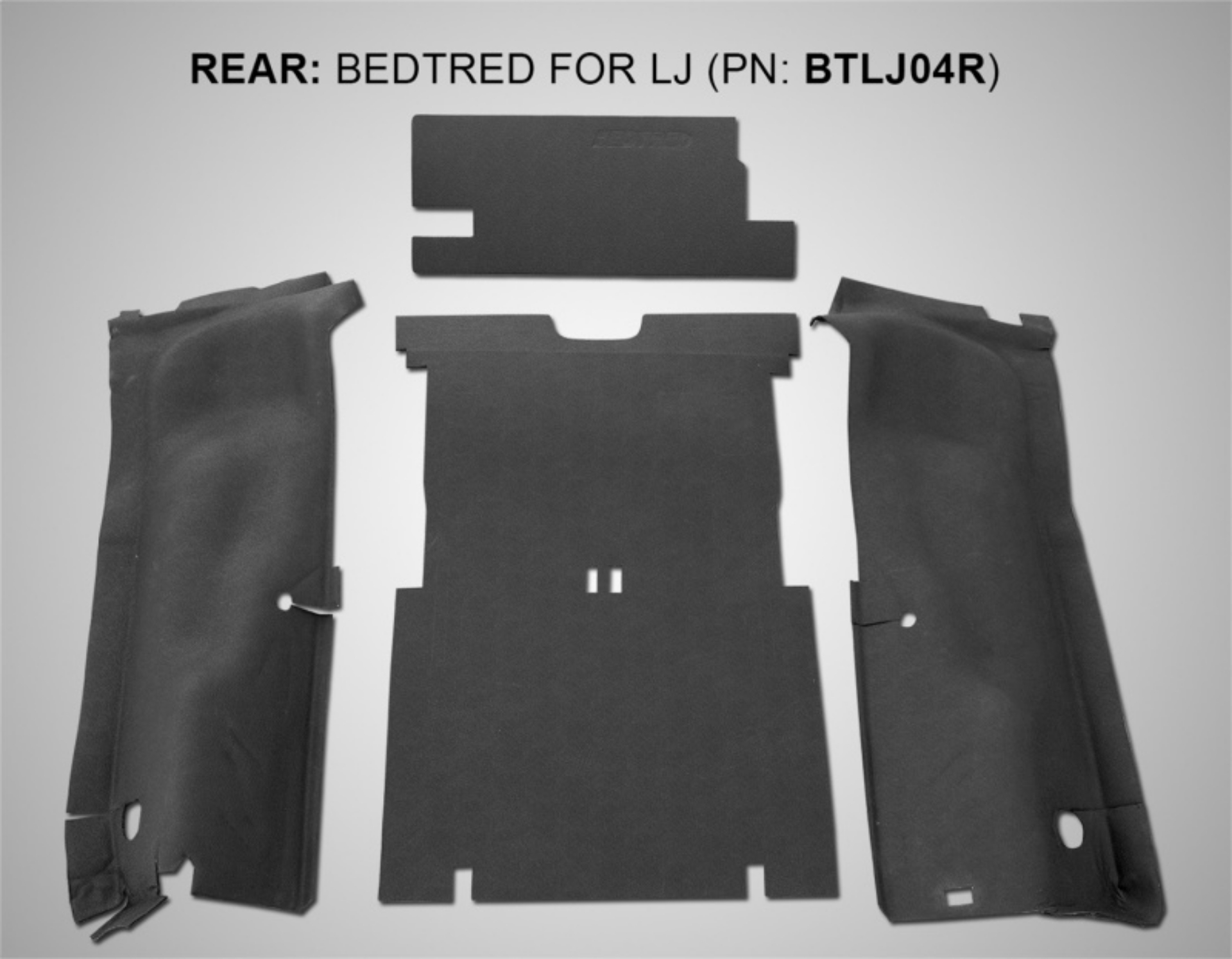 Picture of BedRug 03-06 Jeep LJ Unlimited Rear 4pc BedTred Cargo Kit Incl Tailgate & Tub Liner