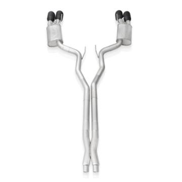 Picture of Stainless Works 2020 Ford GT500 Legend Catback X-Pipe Exhaust Factory Connect - Black Tips