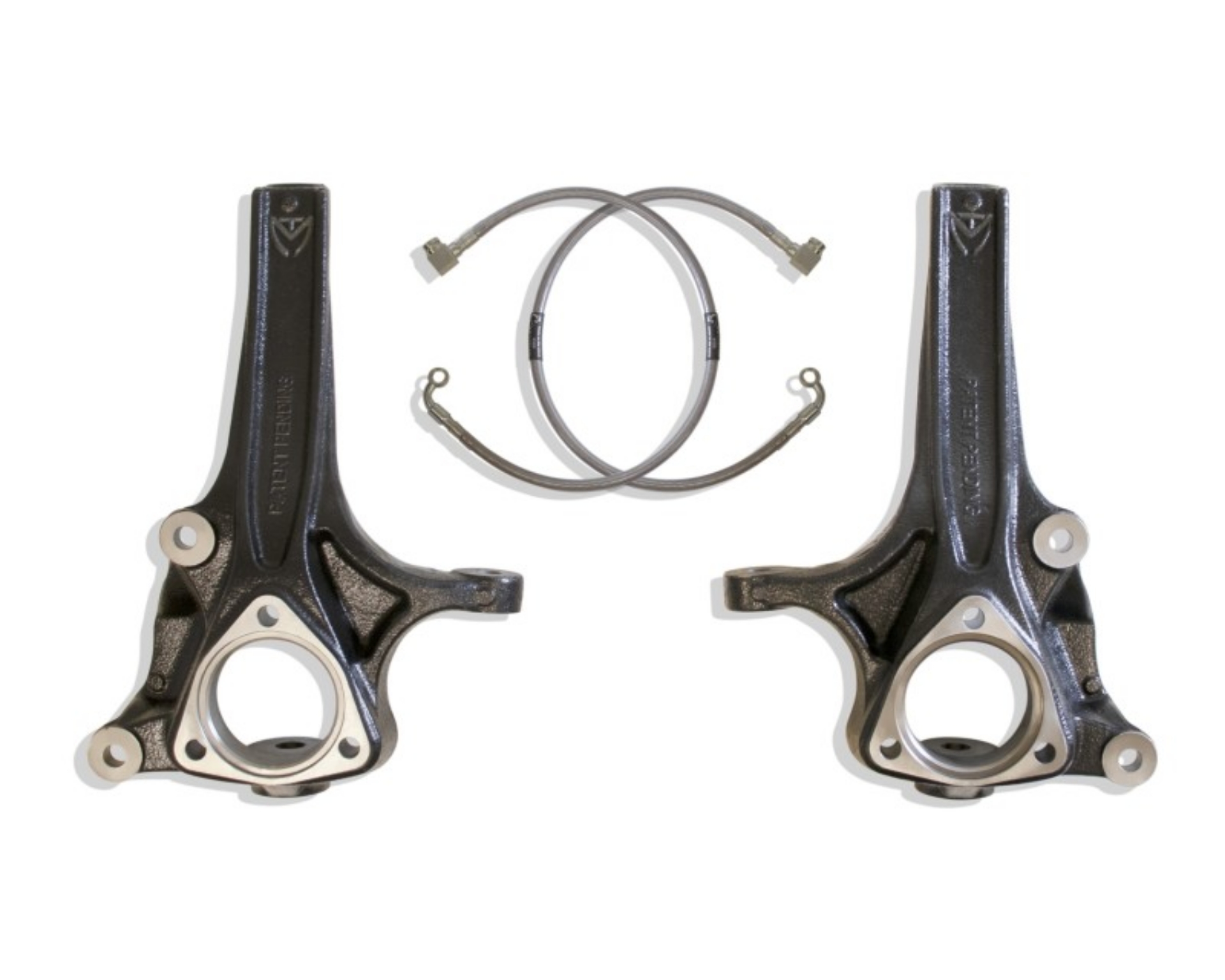 Picture of MaxTrac 19-24 RAM 1500 2WD 4in Front Lift Spindles w-Extended DOT Compliant Brake Lines