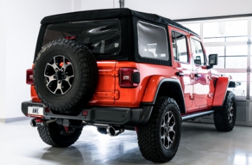 Picture of AWE Tuning 2018+ Jeep Wrangler JL-JLU Tread Edition Axle-Back Dual Exhaust - Chrome Silver Tips