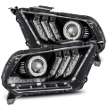 Picture of AlphaRex 10-12 Ford Mustang LUXX LED Proj Headlights Plank Style Black w-Activ Light-Seq Signal