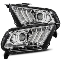 Picture of AlphaRex 10-12 Ford Mustang LUXX LED Proj Headlights Plank Style Chrome w-Activ Light-Seq Signal