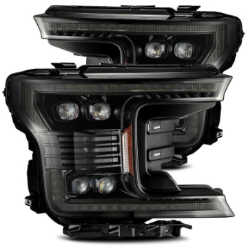 Picture of AlphaRex 18-20 Ford F-150 NOVA LED Proj Headlight Plank Style Alpha Blk w-Activ Light-Seq Signal-DRL