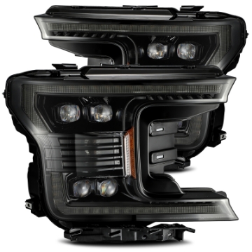 Picture of AlphaRex 18-20 Ford F-150 NOVA LED Proj Headlight Plank Style Alpha Blk w-Activ Light-Seq Signal-DRL