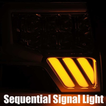 Picture of AlphaRex 09-14 Ford F-150 NOVA LED Proj Headlights Plank Style Gloss Black w-Activ Light-Seq Signal