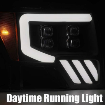 Picture of AlphaRex 09-14 Ford F-150 NOVA LED Proj Headlights Plank Style Matte Black w-Activ Light-Seq Signal