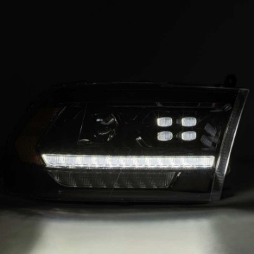 Picture of AlphaRex 09-18 Dodge Ram 1500HD PRO-Series Proj Headlight Plnk Style Blk w-Chrm Acc w-Seq Signal-DRL