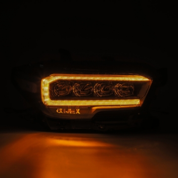 Picture of AlphaRex 16-20 Toyota Tacoma NOVA LED Projector Headlights Plank Style Black w-Activation Light