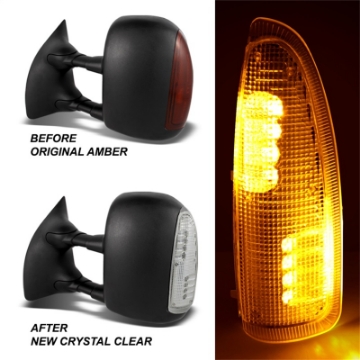 Picture of xTune Ford Superduty F250-F650 03-07 Amber LED Mirror Signal Lens - Clear ACC-LED-FDSD99-MR-C