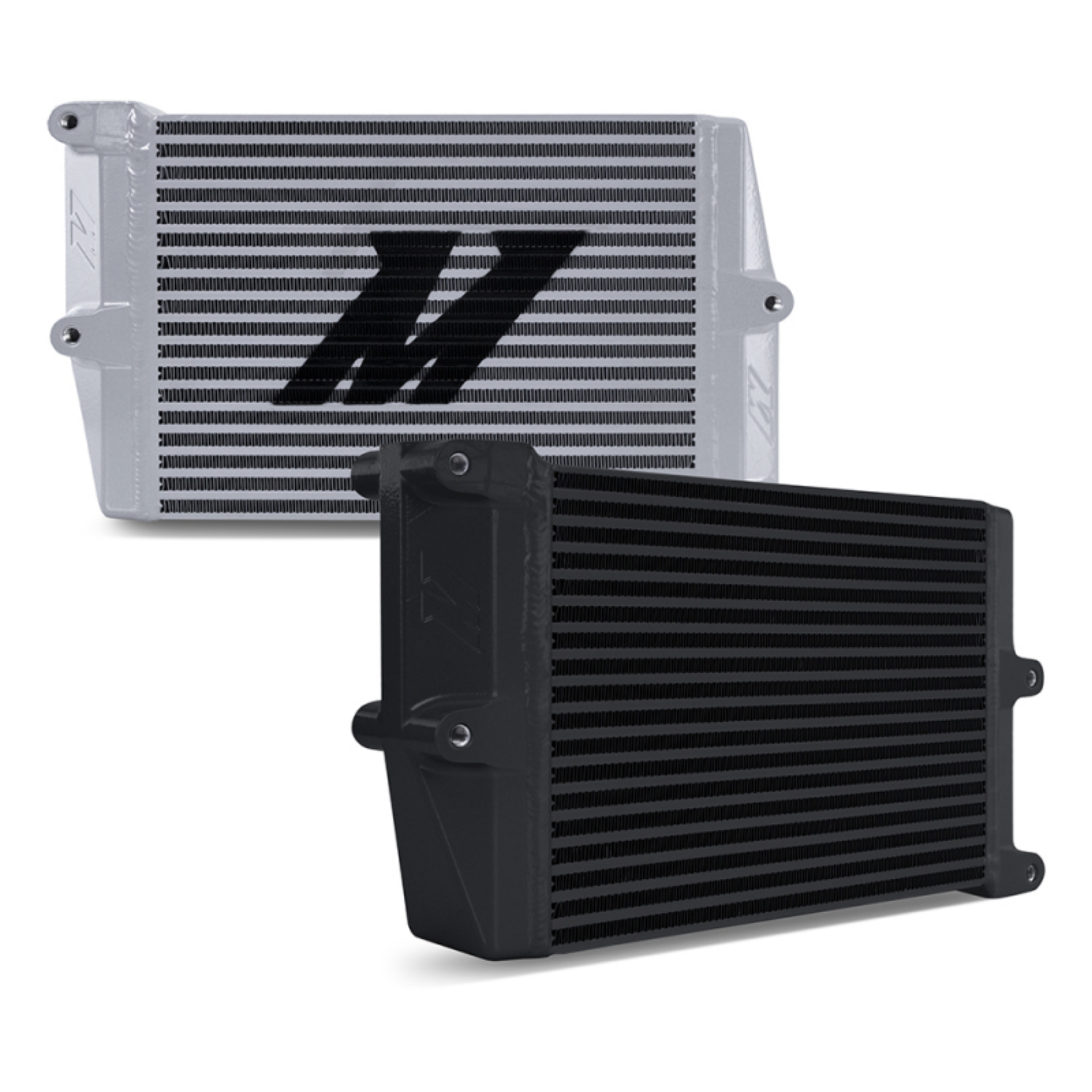 Picture of Mishimoto Heavy-Duty Oil Cooler - 10in- Opposite-Side Outlets - Silver