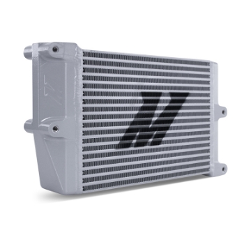 Picture of Mishimoto Heavy-Duty Oil Cooler - 10in- Opposite-Side Outlets - Silver