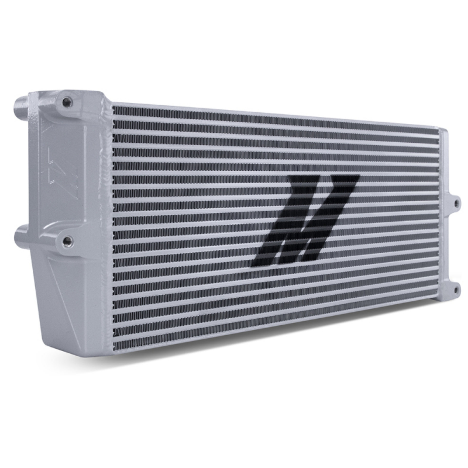 Picture of Mishimoto Heavy-Duty Oil Cooler - 17in- Opposite-Side Outlets - Silver