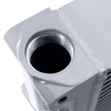 Picture of Mishimoto Heavy-Duty Oil Cooler - 17in- Opposite-Side Outlets - Silver