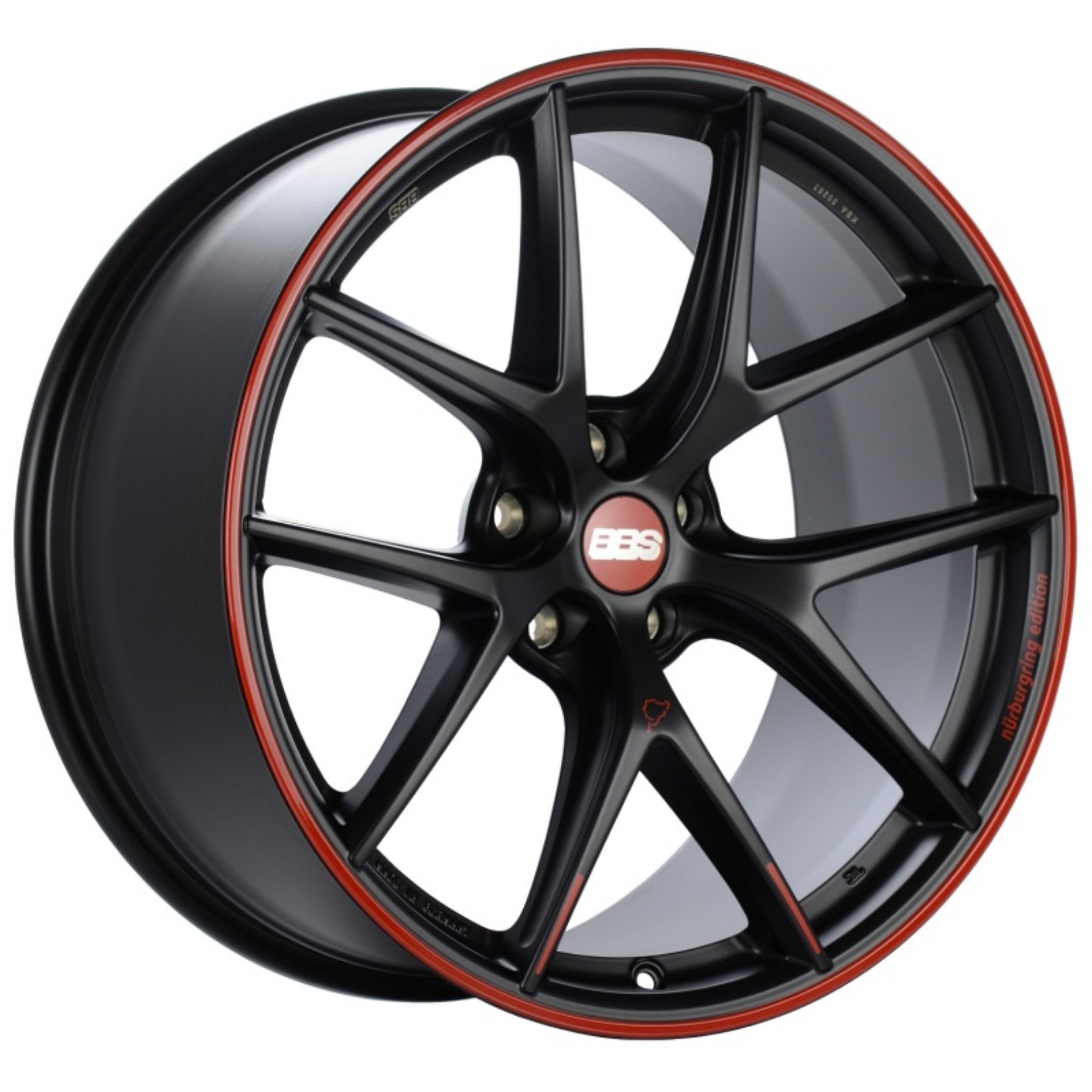 Picture of BBS CI-R Nurburgring Edition 19x9 5x112 ET42 Satin Black-Red Lip Wheel - 82mm PFS Required