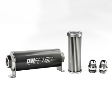 Picture of DeatschWerks Stainless Steel 10AN 5 Micron Universal Inline Fuel Filter Housing Kit 160mm