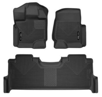 Picture of Husky Liners 2017 Ford F-250 Super Duty Crew Cab X-Act Contour Black Front & Rear Floor Liners