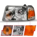 Picture of ANZO 2001-2011 Ford Ranger Crystal Headlight Chrome w-Corner Lights OE Replacement