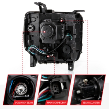Picture of ANZO 2016-2019 Gmc Sierra 1500 Projector Headlight Plank Style Chrome w- Sequential Amber Signal