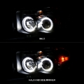 Picture of ANZO 2002-2005 Dodge Ram 1500 Projector Headlights w- Halo Black Clear Amber