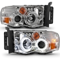 Picture of ANZO 2002-2005 Dodge Ram 1500 Projector Headlights w- Halo Chrome Clear Amber