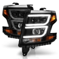 Picture of ANZO 2015-2020 Chevy Tahoe Projector Headlights Plank Style Black w-DRL